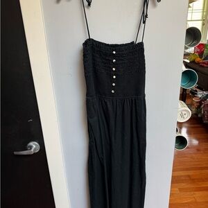 Black jumpsuit with Button Detail